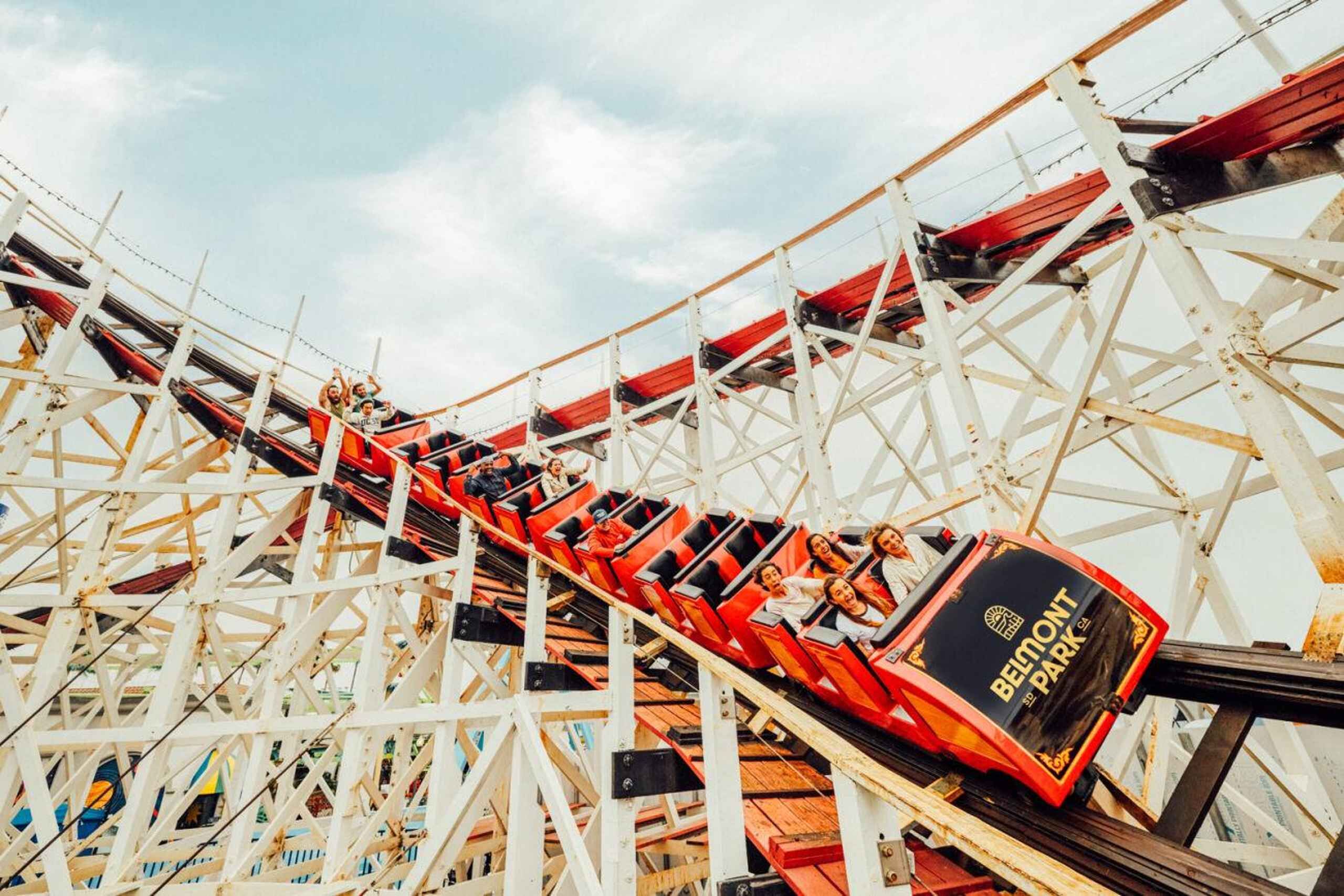 Giant Dipper roller coaster at Belmont Park