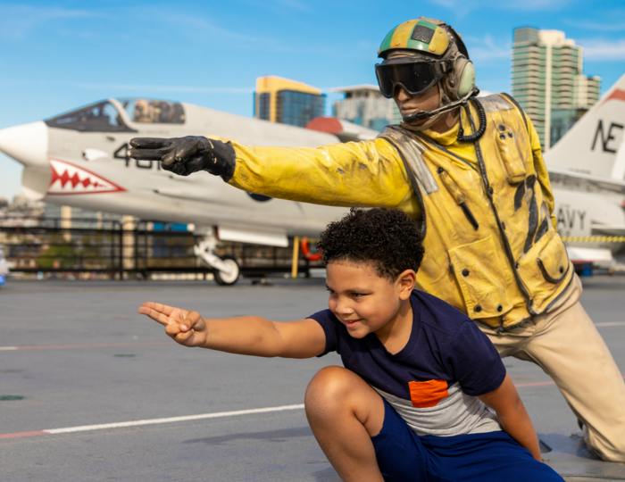 Aircraft on the USS Midway Museum flight deck